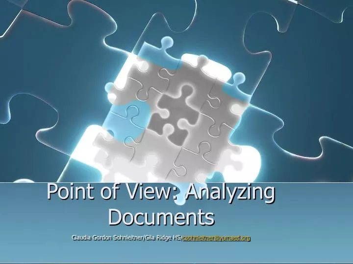 point of view analyzing documents
