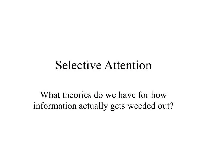 selective attention