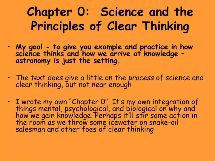 chapter 0 science and the principles of clear thinking