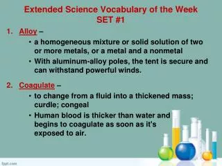 Extended Science Vocabulary of the Week SET #1