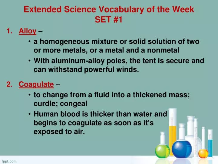 extended science vocabulary of the week set 1