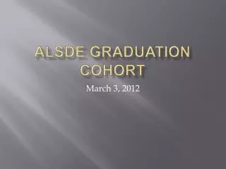 ALSDE Graduation Cohort