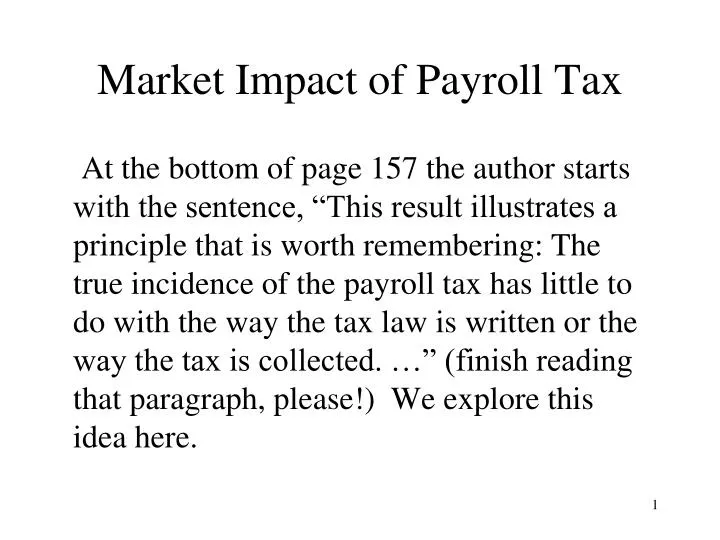 market impact of payroll tax
