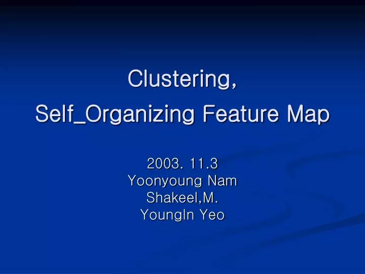 clustering self organizing feature map