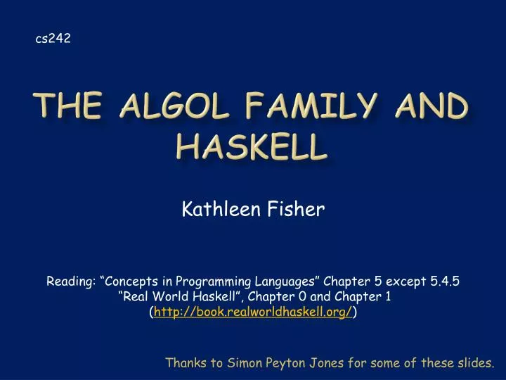 the algol family and haskell