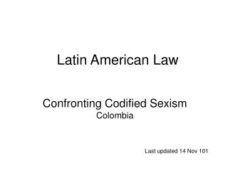 Confronting Codified Sexism Colombia