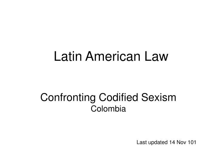 confronting codified sexism colombia