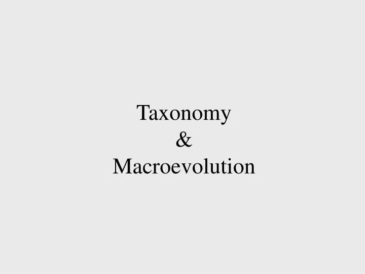 taxonomy macroevolution
