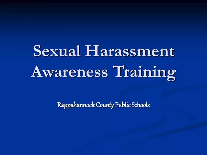 sexual harassment awareness training