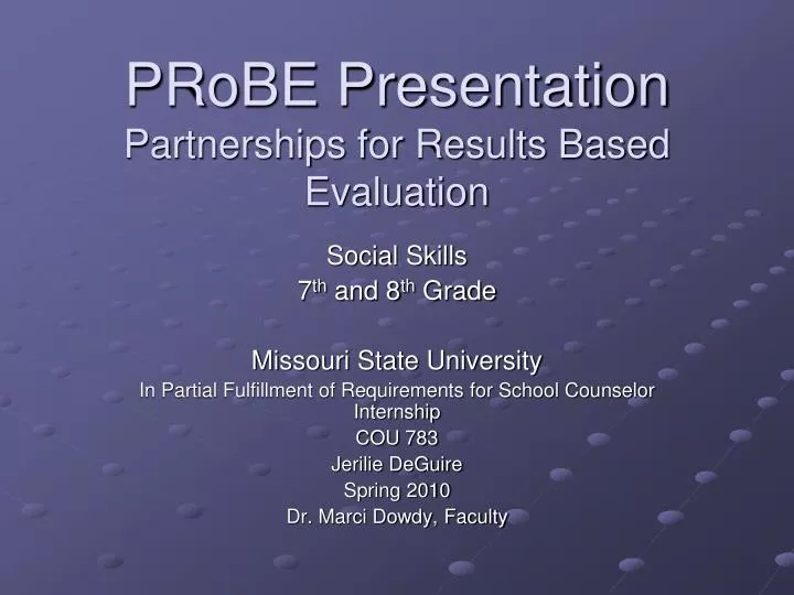probe presentation partnerships for results based evaluation