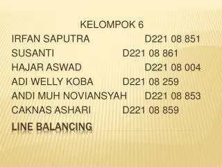 line balancing