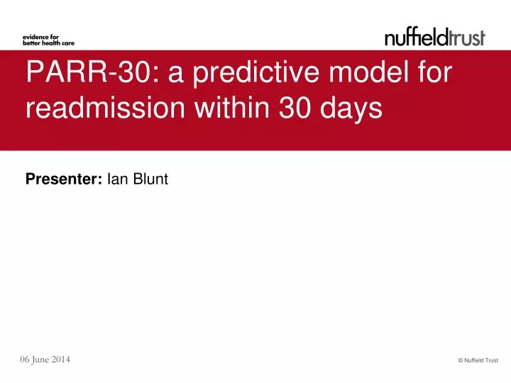 parr 30 a predictive model for readmission within 30 days