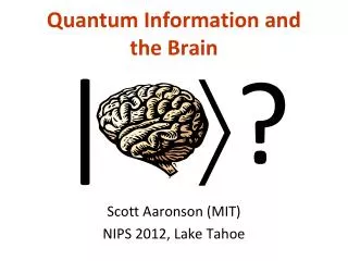 Quantum Information and the Brain