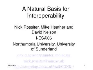 A Natural Basis for Interoperability