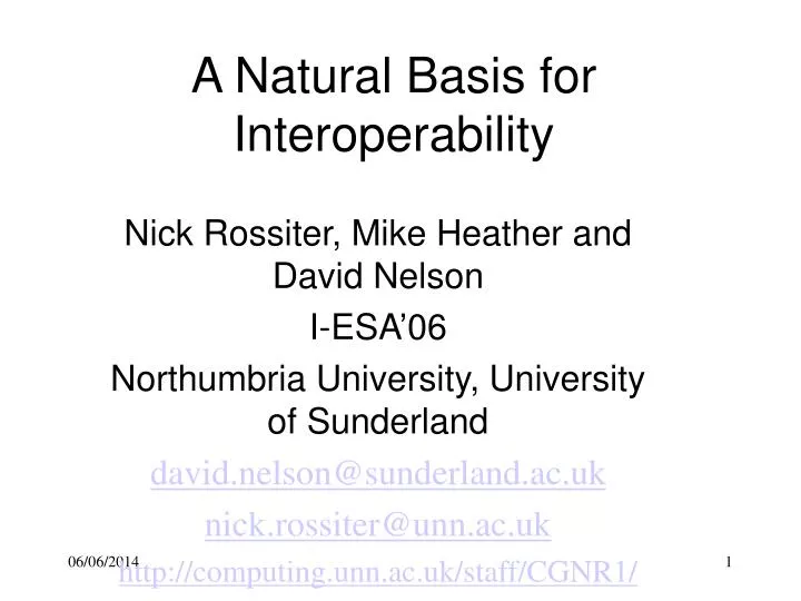 a natural basis for interoperability