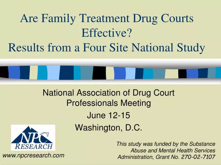 are family treatment drug courts effective results from a four site national study