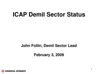 ICAP Demil Sector Status