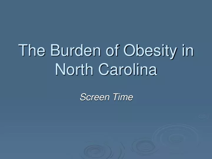 the burden of obesity in north carolina