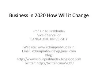 Business in 2020 How Will it Change