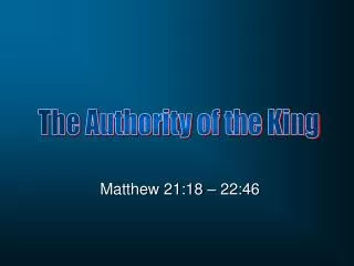 Matthew 21:18 – 22:46