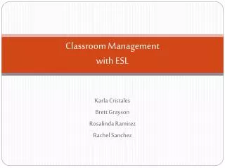 Classroom Management with ESL