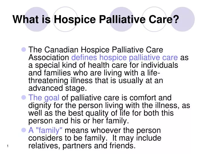 what is hospice palliative care