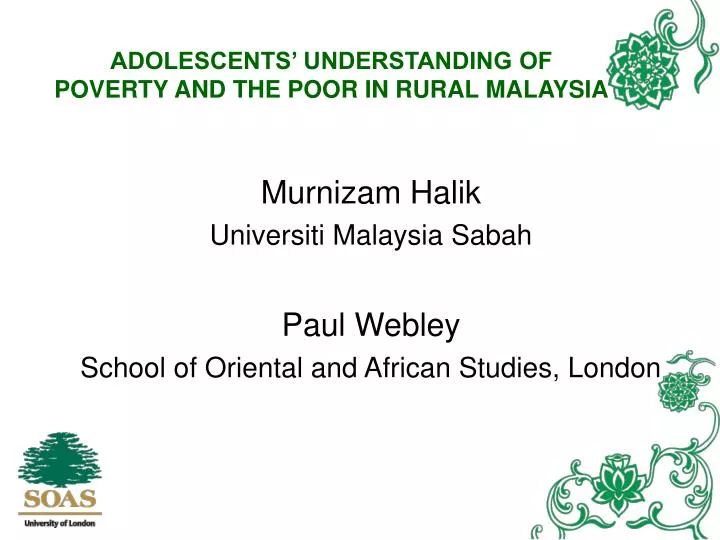 adolescents understanding of poverty and the poor in rural malaysia