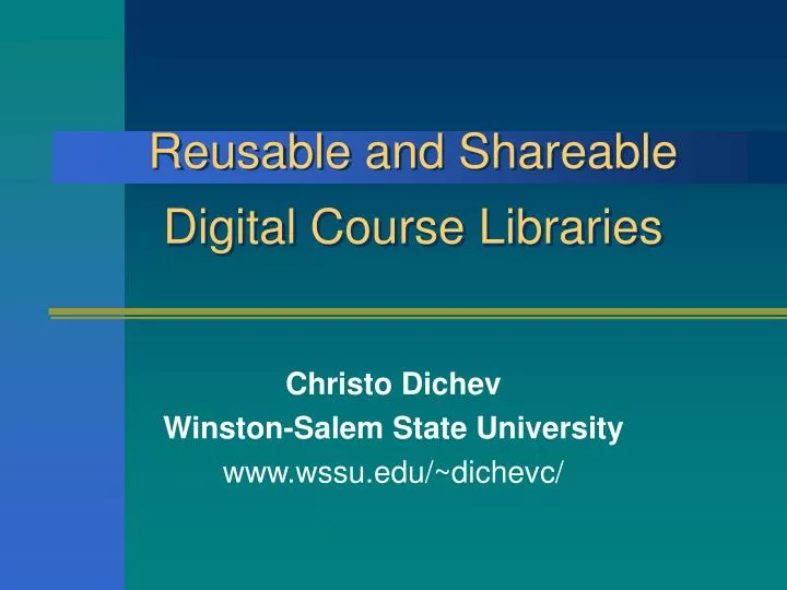 reusable and shareable digital course libraries
