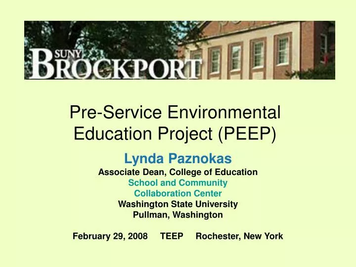 pre service environmental education project peep