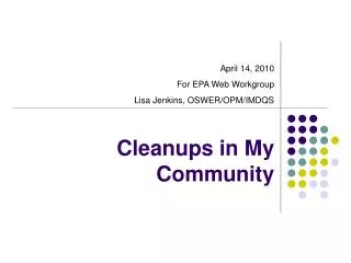 Cleanups in My Community