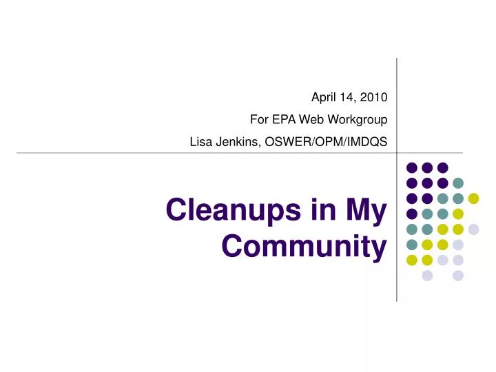 cleanups in my community