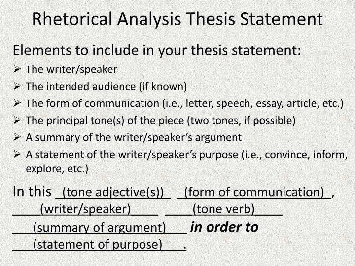 thesis for rhetorical analysis essay