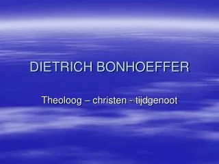 dietrich bonhoeffer