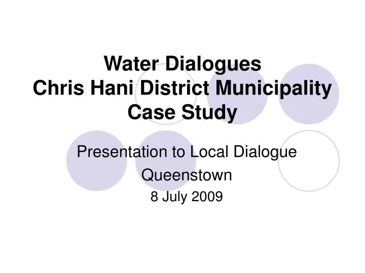 water dialogues chris hani district municipality case study