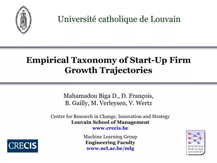 empirical taxonomy of start up firm growth trajectories