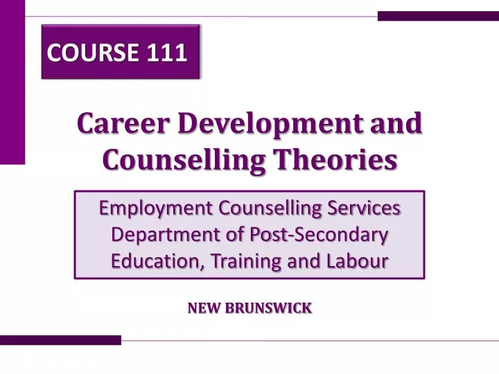 career development and counselling theories