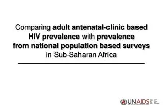 Comparing adult antenatal-clinic based HIV prevalence with prevalence from national population based surveys in Sub