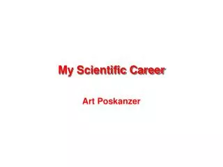 My Scientific Career