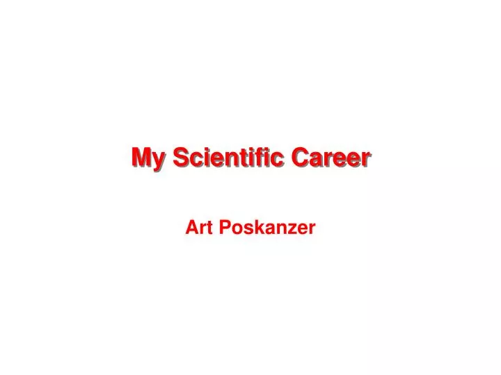my scientific career