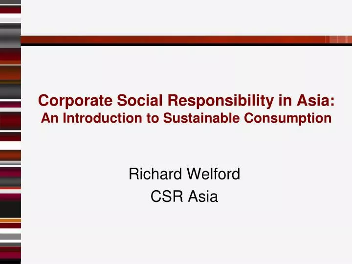 corporate social r esponsibility in asia an introduction to sustainable c onsumption