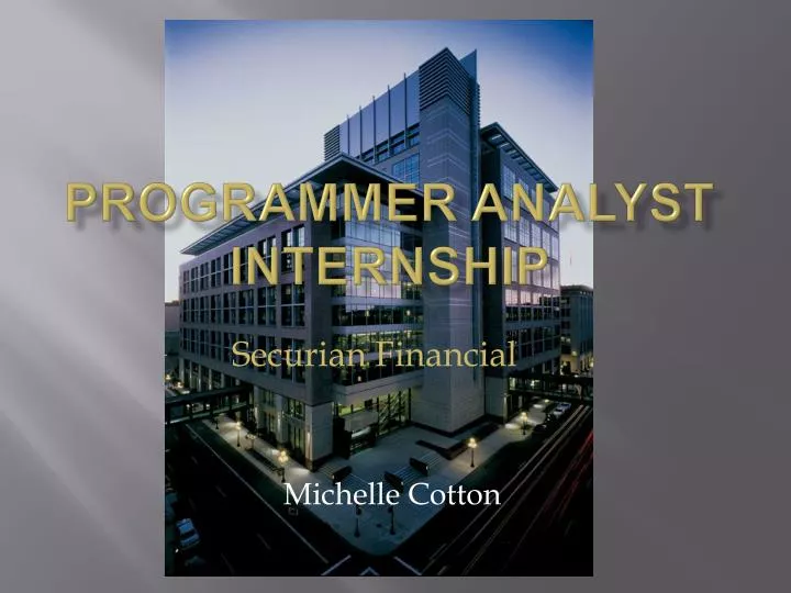 programmer analyst internship