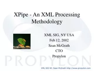 XPipe - An XML Processing Methodology