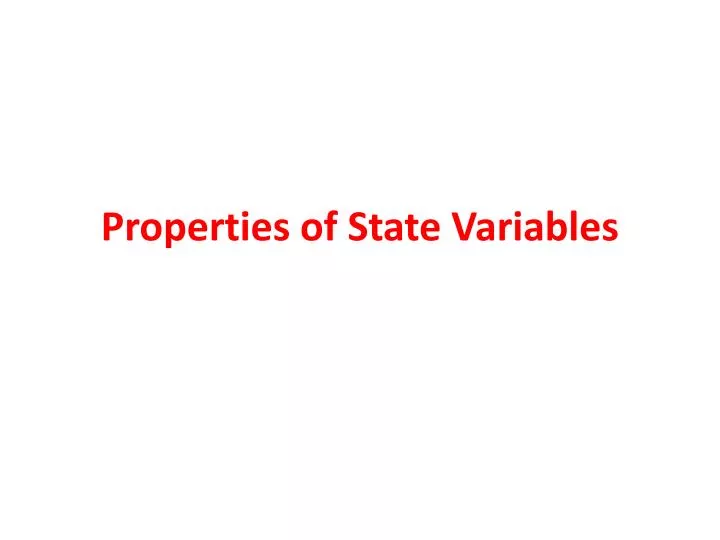 properties of state variables
