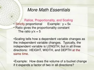 More Math Essentials