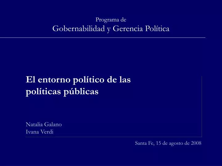 programa de gobernabilidad y gerencia pol tica