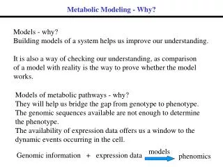 Metabolic Modeling - Why?