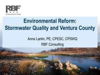 Environmental Reform: Stormwater Quality and Ventura County