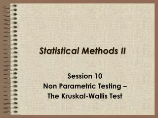 Statistical Methods II