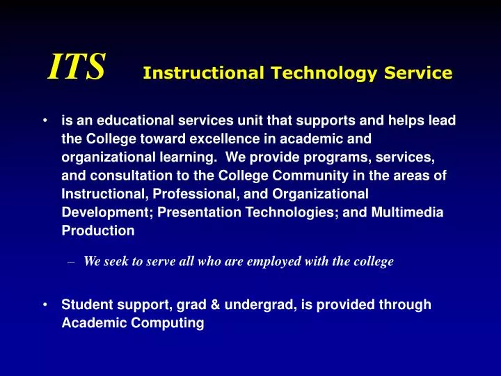 its instructional technology service