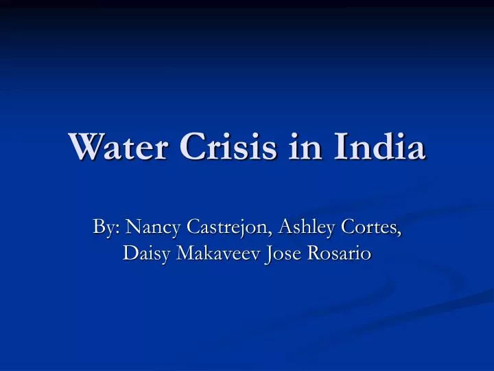 water crisis in india